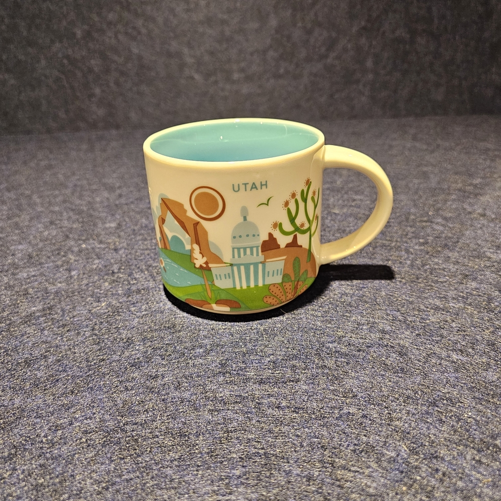 Starbucks Utah Mug with Blue and Green Design